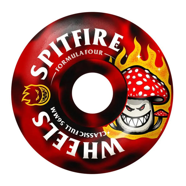 Spitfire Shroom Bighead Formula Four 56mm 99D Classic Full Skateboard Wheels - Black/Red