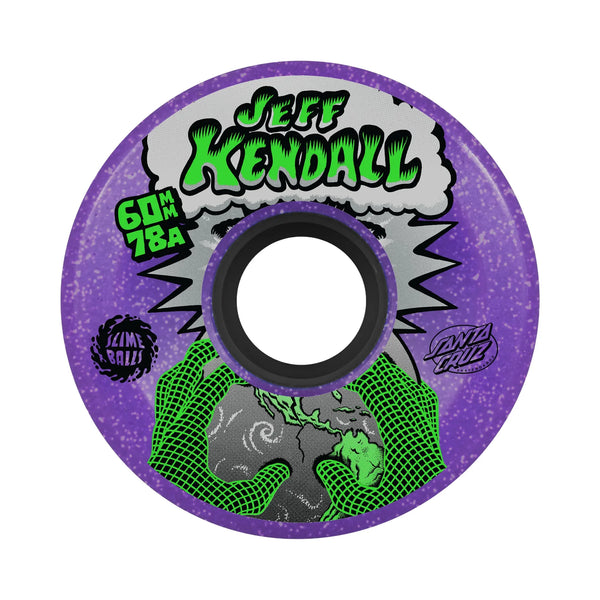 Santa Cruz Slime Balls Kendall End Of The World 60mm 78A Skateboard Wheels - Purple Glitter