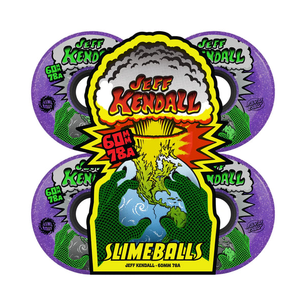 Santa Cruz Slime Balls Kendall End Of The World 60mm 78A Skateboard Wheels - Purple Glitter
