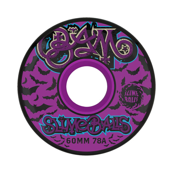 Santa Cruz Slime Balls OG Slime Bam Margera Guest 60mm 78A Skateboard Wheels - Black