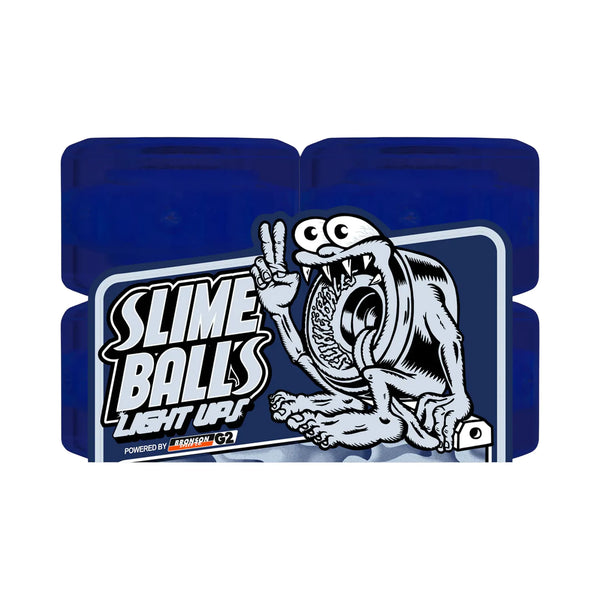 Santa Cruz Slime Balls Light Ups 66mm 78A Skateboard Wheels - Ice Blue