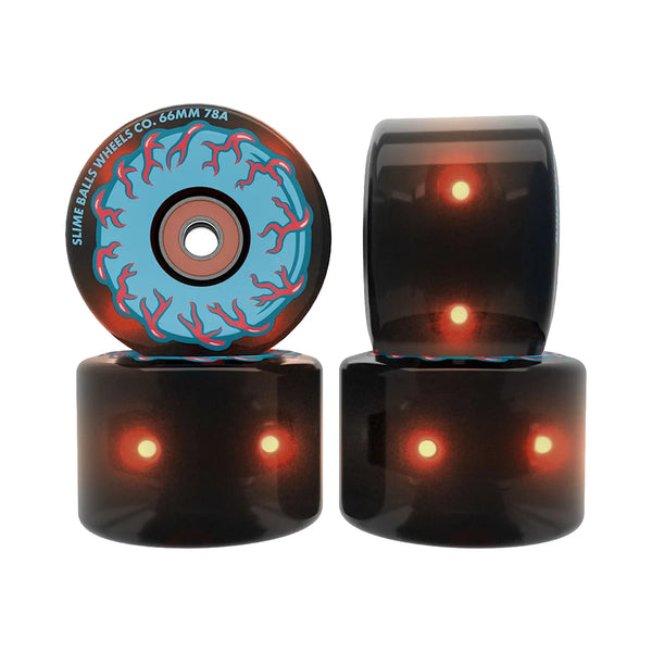Santa Cruz Slime Balls Light Ups 66mm 78A Skateboard Wheels - Prayer Candle