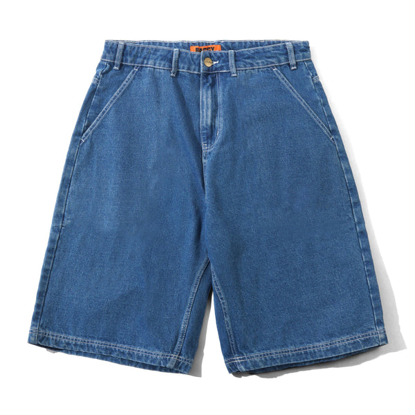 Butter Scribble Denim Shorts - Mid Blue