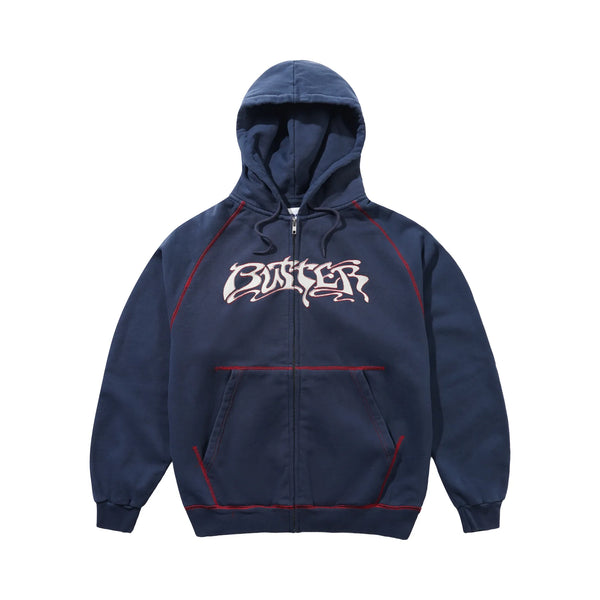 Butter Drummer Zip-Thru Hoodie - Washed Navy