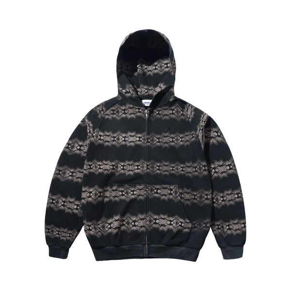 Butter Faded Waffle Zip-Thru Hoodie - Washed Black