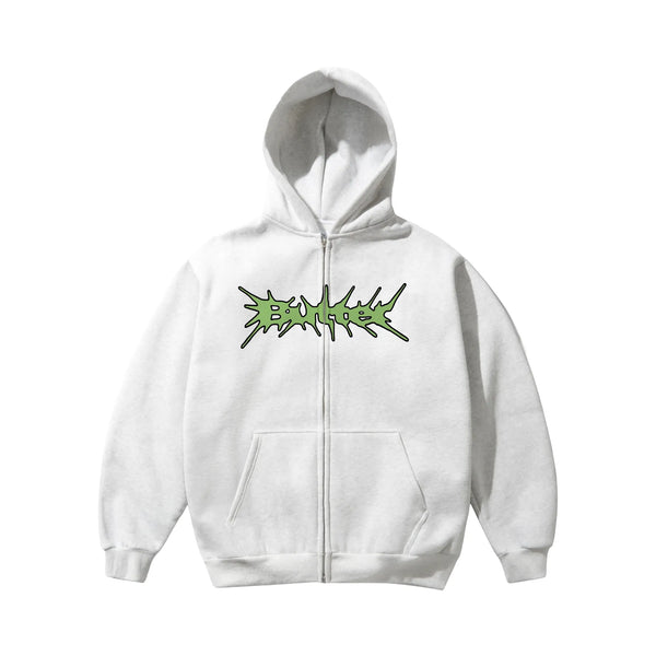 Butter Nail Logo Zip-Thru Hoodie - Ash