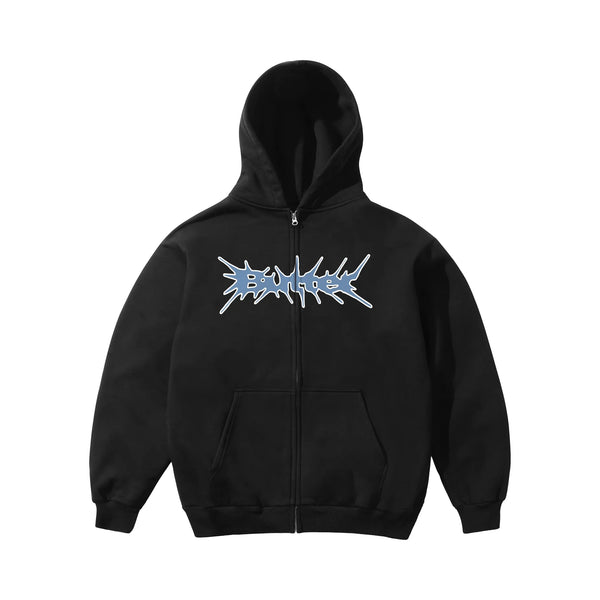 Butter Nail Logo Zip-Thru Hoodie - Black