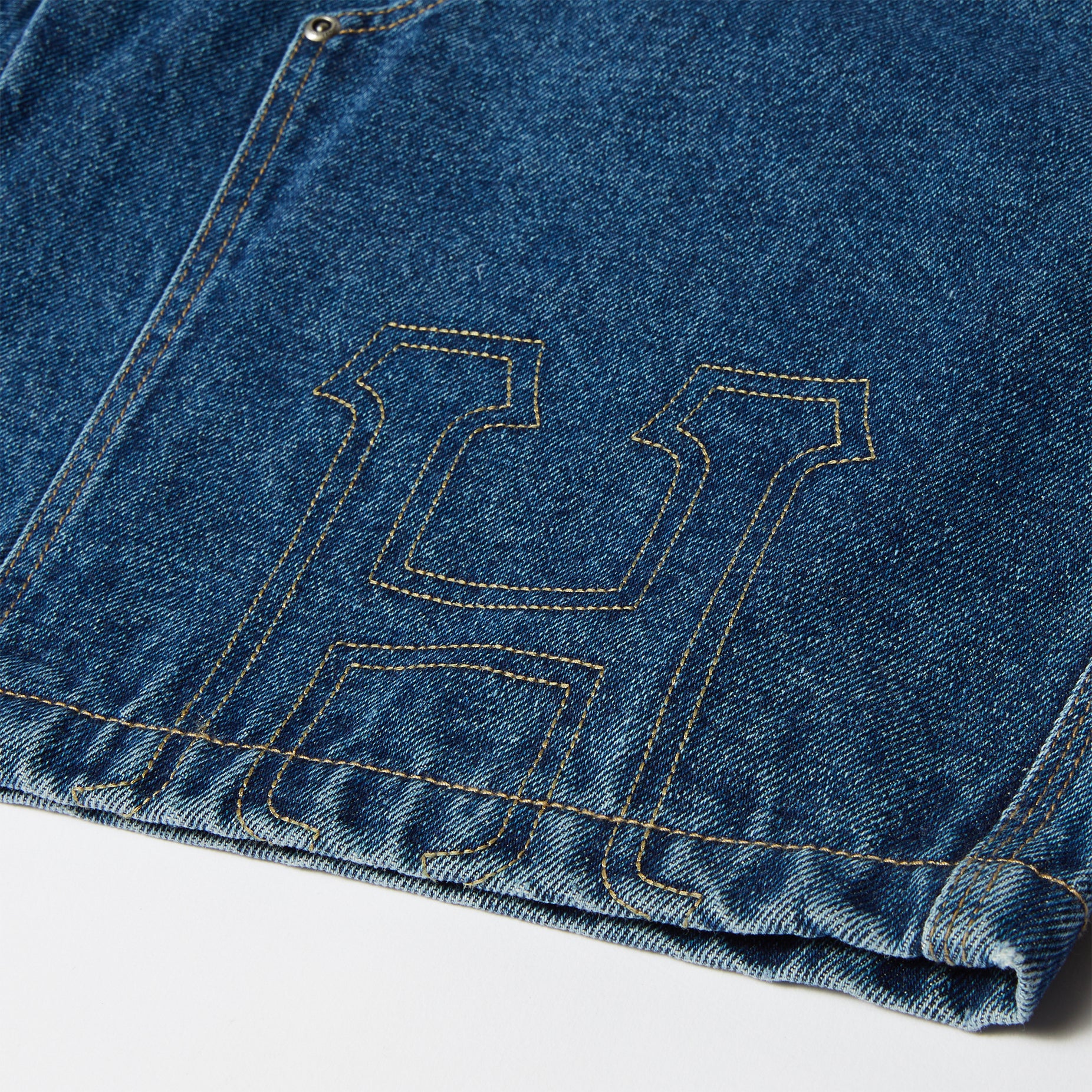 HUF Classic H Double Knee Denim Short - Stone Washed Indigo