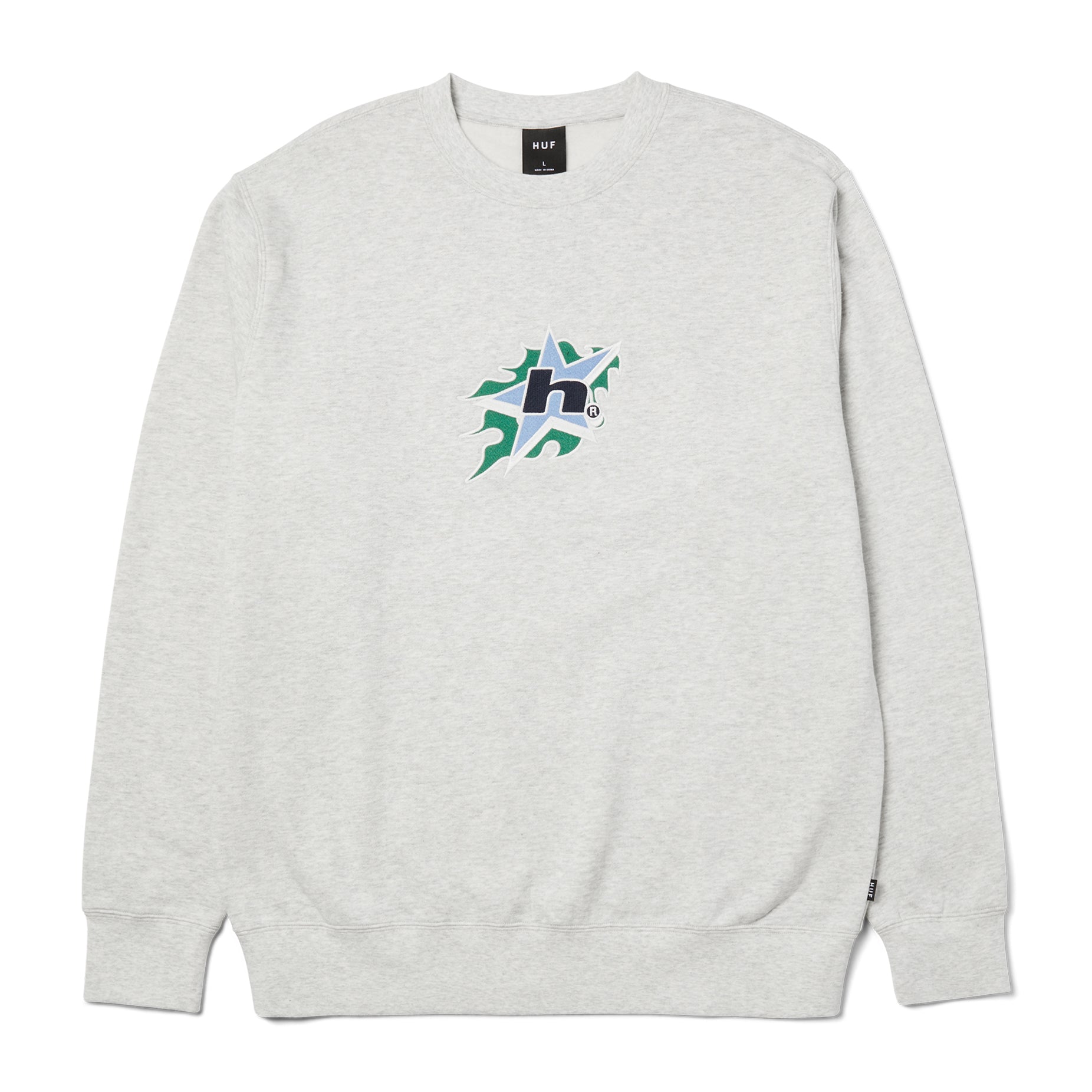HUF H Bit Crewneck Sweater - Ash
