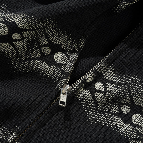 Butter Faded Waffle Zip-Thru Hoodie - Washed Black