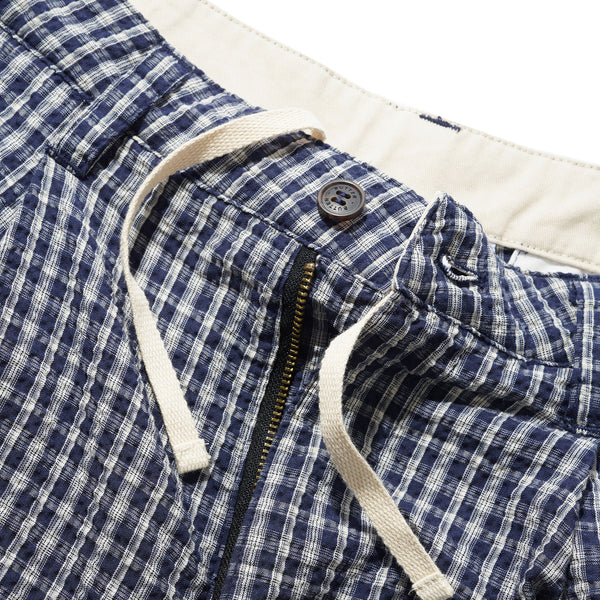 Butter Pleated Shorts Shorts - Navy Plaid