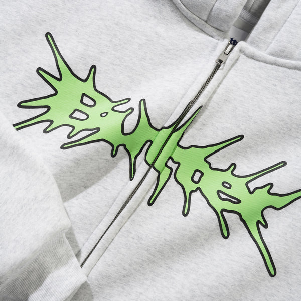 Butter Nail Logo Zip-Thru Hoodie - Ash