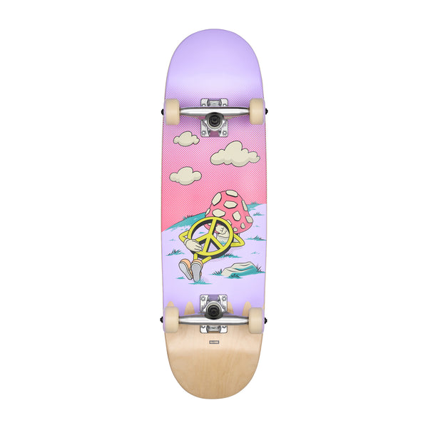 Globe Kids Wide Mid 8.25" Youth Complete Skateboard - Peace Man