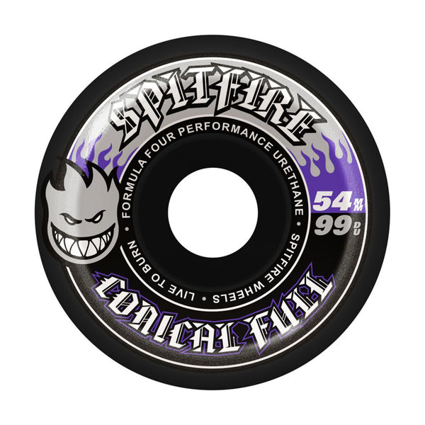 Spitfire Conical Full Formula Four 54mm 99D Skateboard Wheels - Black