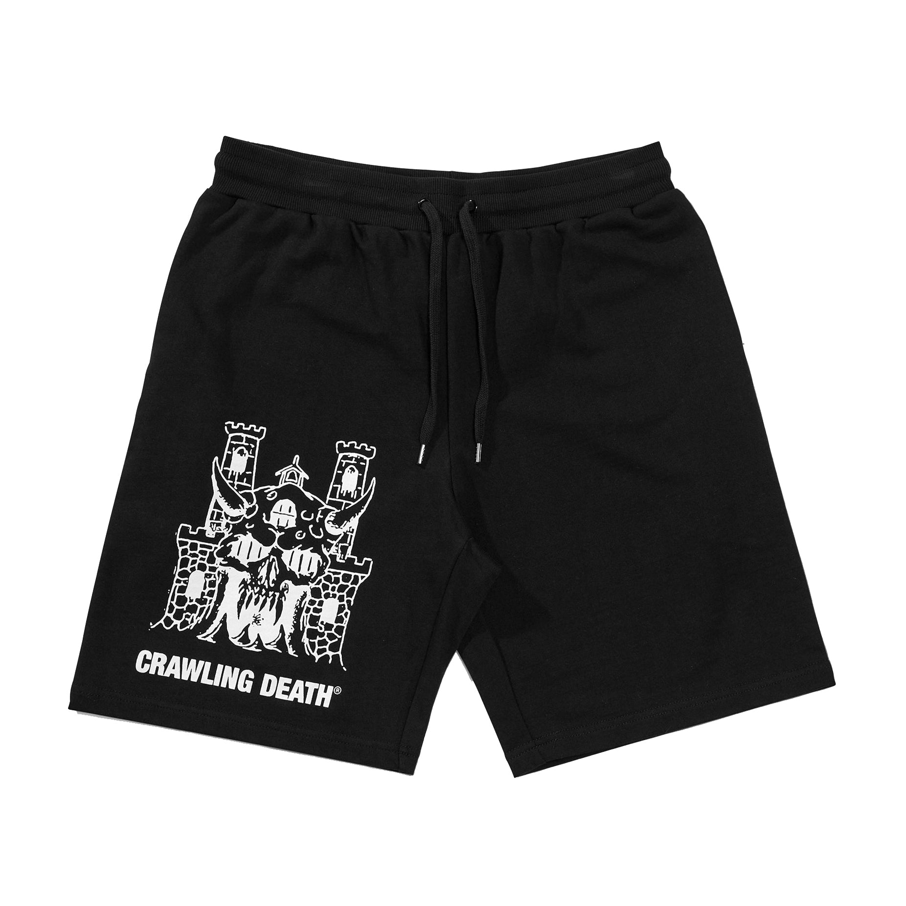 Crawling Death Castle Fleece Shorts - Black
