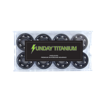 Sunday Shieldless Titanium Skateboard Bearings